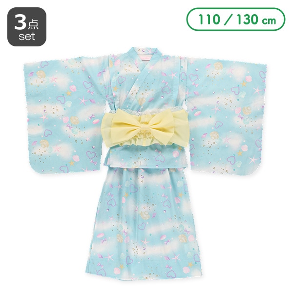 2Way浴衣サンドレス 3点セット（ヒトデ・貝殻）