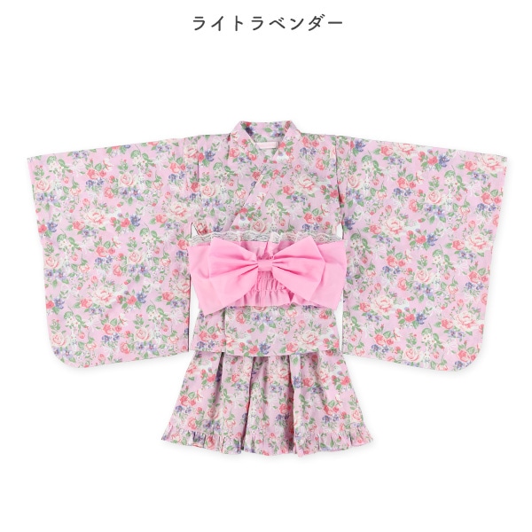 2Way浴衣サンドレス 3点セット（ねことバラ）