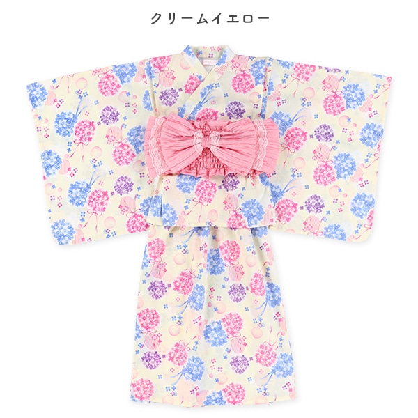 2Way浴衣 サンドレスタイプ 3点セット（紫陽花）