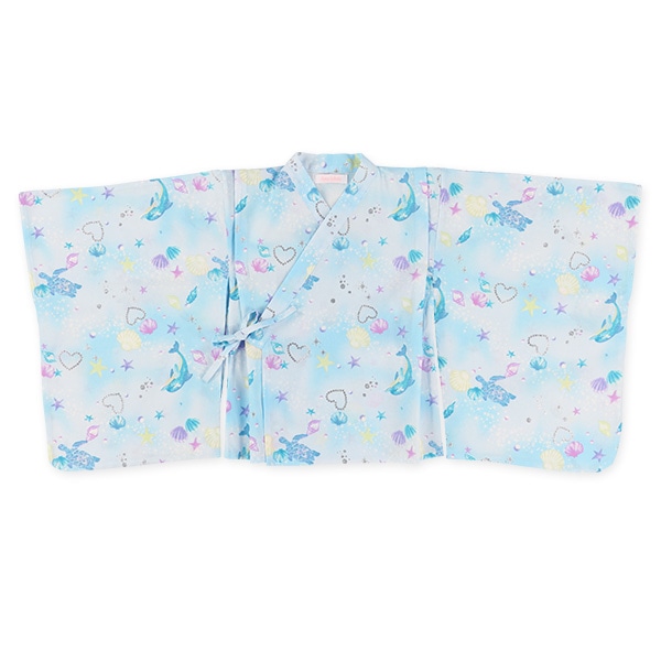 2Way浴衣 サンドレスタイプ 3点セット（イルカ・貝）