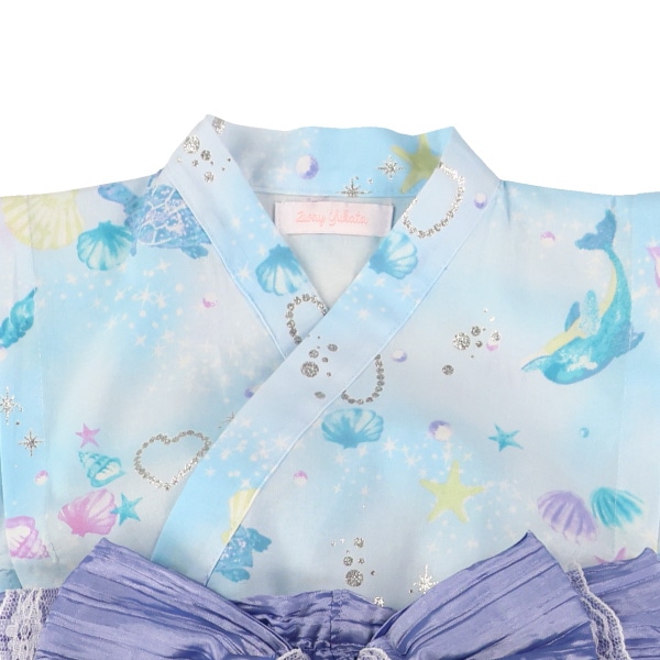 2Way浴衣 サンドレスタイプ 3点セット（イルカ・貝）
