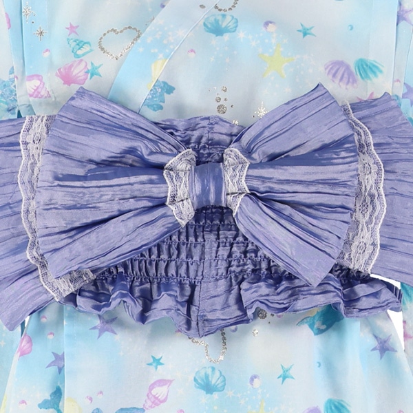 2Way浴衣 サンドレスタイプ 3点セット（イルカ・貝）