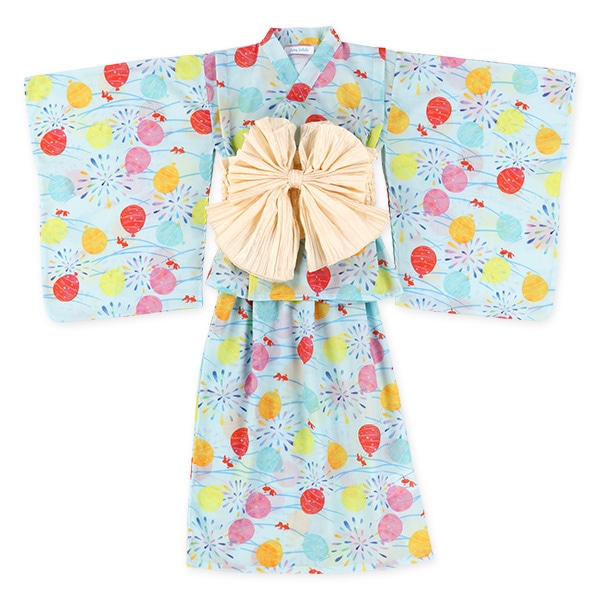 軽量&爽やか 2Way浴衣 サンドレスタイプ 4点セット（ヨーヨー）