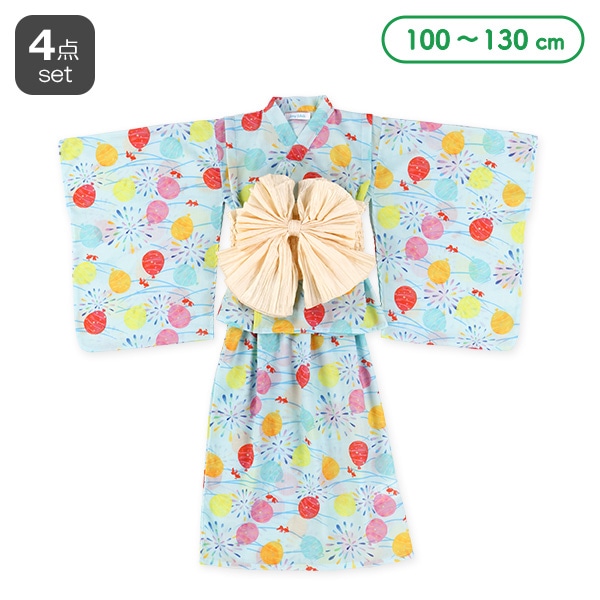 軽量&爽やか 2Way浴衣 サンドレスタイプ 4点セット（ヨーヨー）