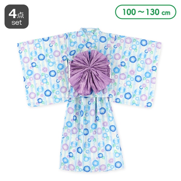 軽量&爽やか 2Way浴衣 サンドレスタイプ 4点セット（朝顔）