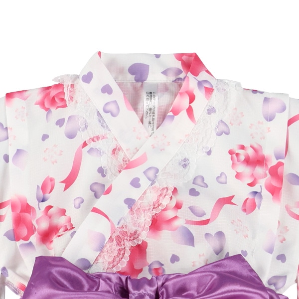 2Way浴衣 サンドレスタイプ 3点セット（薔薇・リボン）