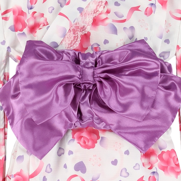 2Way浴衣 サンドレスタイプ 3点セット（薔薇・リボン）