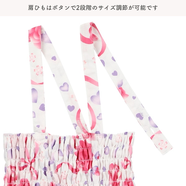 2Way浴衣 サンドレスタイプ 3点セット（薔薇・リボン）