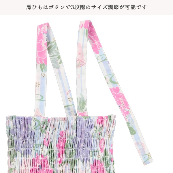 2Way浴衣サンドレス 3点セット（大花柄）