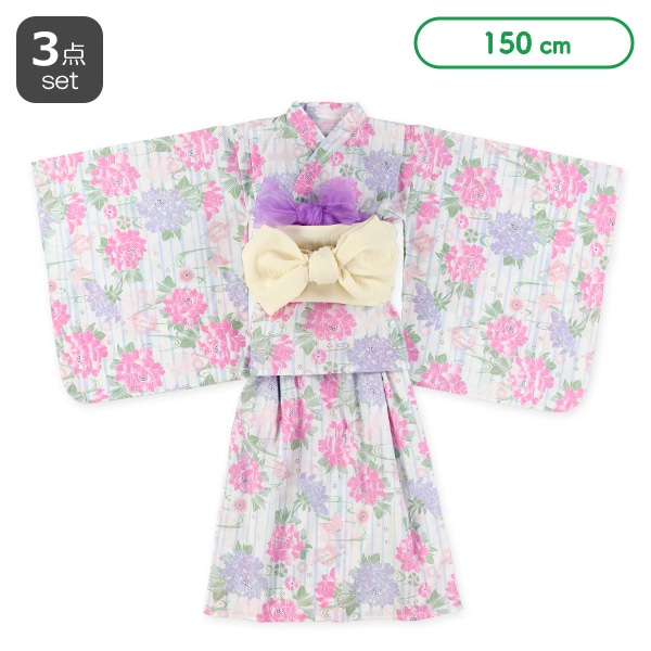 2Way浴衣サンドレス 3点セット（大花柄）
