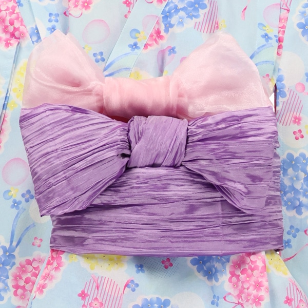 2Way浴衣 サンドレスタイプ 4点セット（紫陽花）