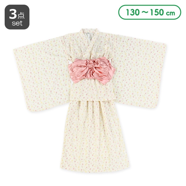 2Way浴衣 サンドレスタイプ 3点セット（チューリップ）