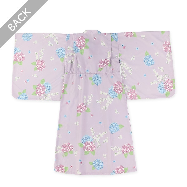 らくらくワンピース型浴衣ドレス 2点セット（紫陽花）