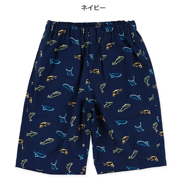 サメ総柄プリントハーフパンツ