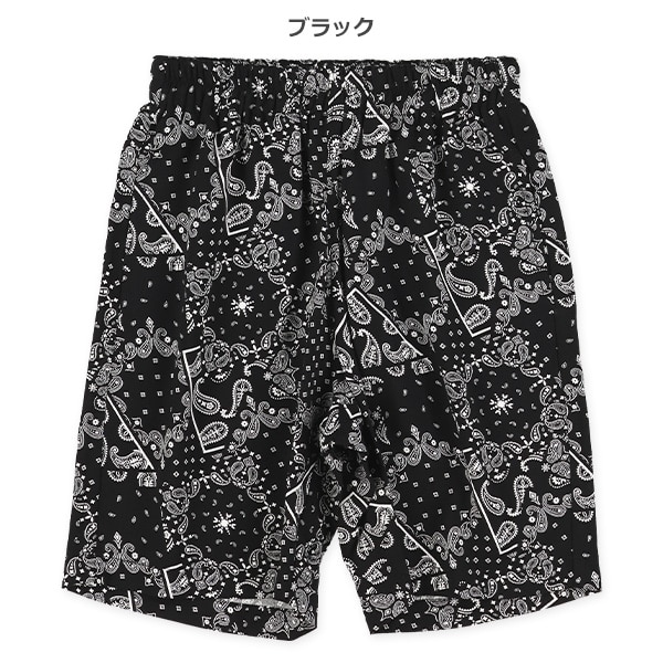 レーヨン総柄ハーフパンツ