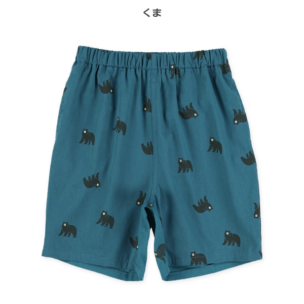 ツイルぞう・くまプリントハーフパンツ