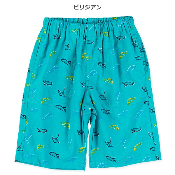 海の生き物総柄ハーフパンツ