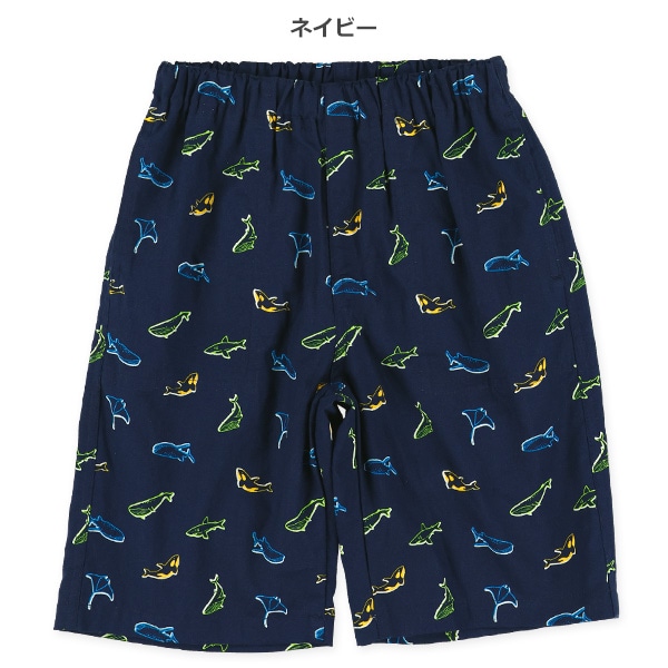 海の生き物総柄ハーフパンツ
