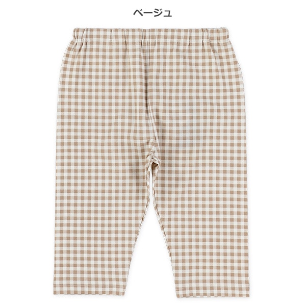 5分丈チェックレギンス