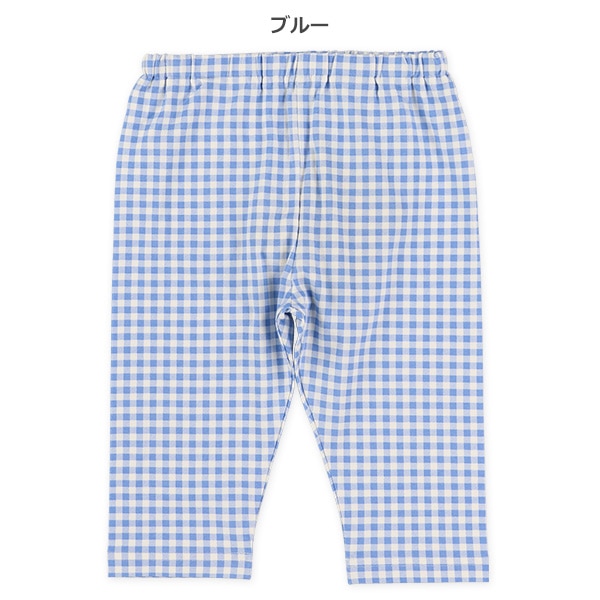 5分丈チェックレギンス