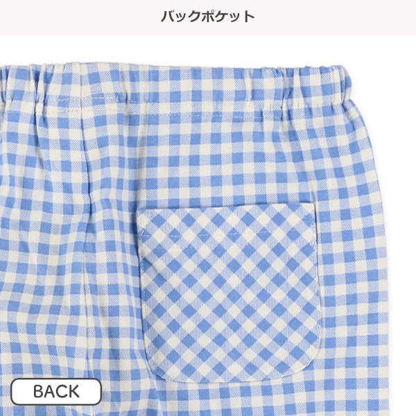 5分丈チェックレギンス
