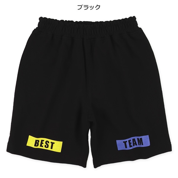ミニ裏毛裾プリントハーフパンツ