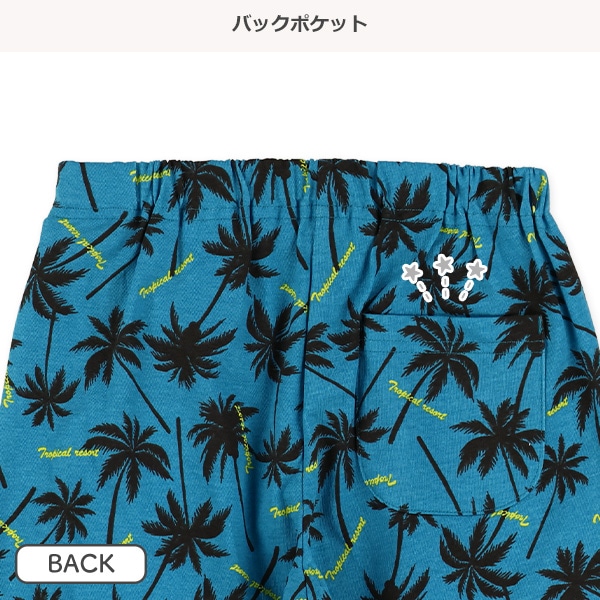 ヤシの木柄ハーフパンツ