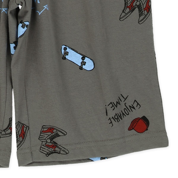 スケボー総柄ハーフパンツ