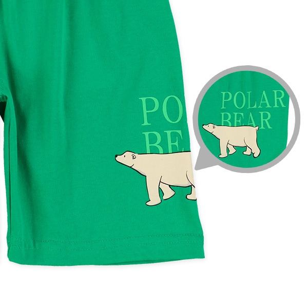 天竺白くま柄ハーフパンツ