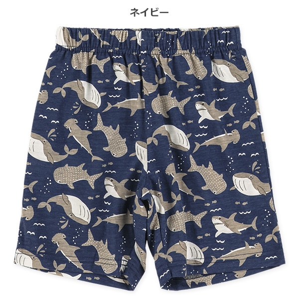 サメくじら総柄ハーフパンツ
