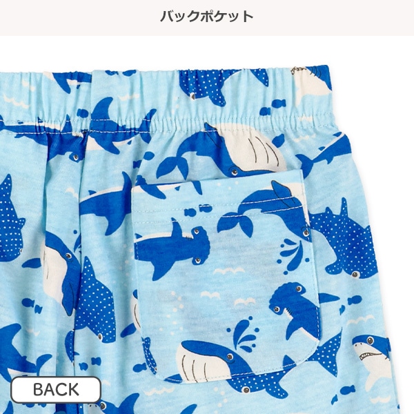 サメくじら総柄ハーフパンツ