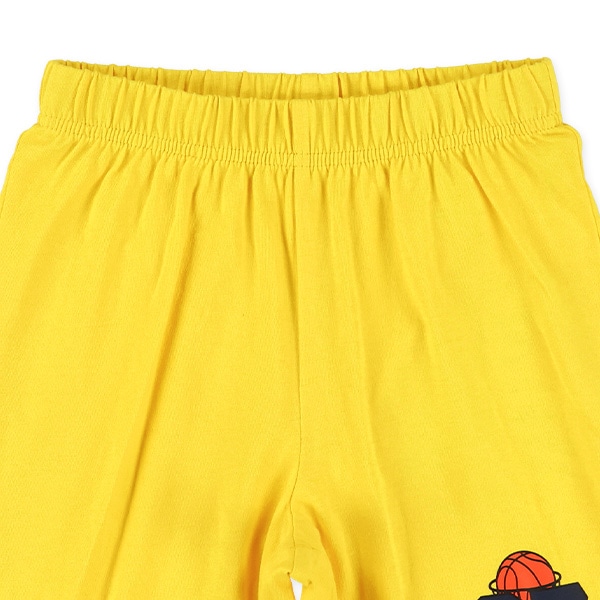 裾ラインナンバープリントハーフパンツ