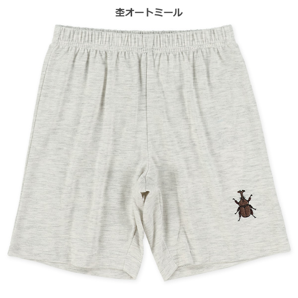 4分丈夏刺繍ハーフパンツ