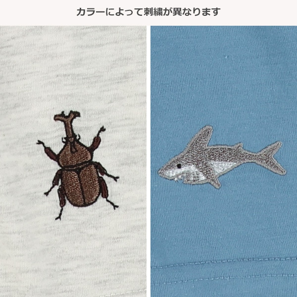 4分丈夏刺繍ハーフパンツ