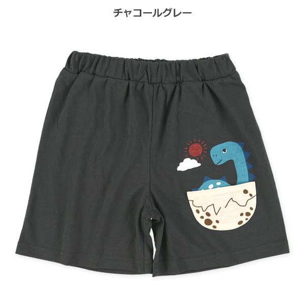 デザインポケット付き恐竜ハーフパンツ