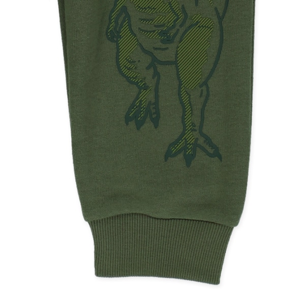 裏起毛サイド恐竜プリントパンツ