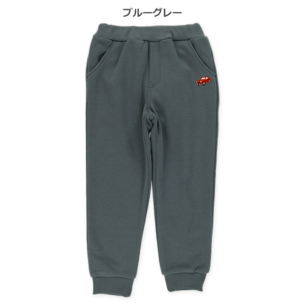 裏起毛刺繍ワンポイントパンツ