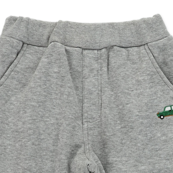 裏起毛刺繍ワンポイントパンツ
