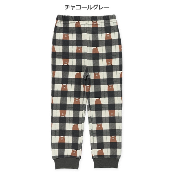 裏起毛くまチェック柄パンツ