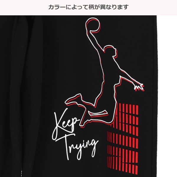 裏起毛スポーツ柄パンツ