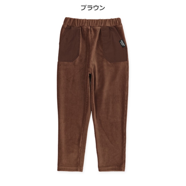 布帛ポケット付きストレッチニットコールパンツ