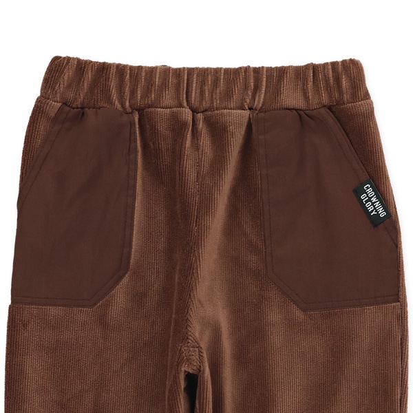 布帛ポケット付きストレッチニットコールパンツ