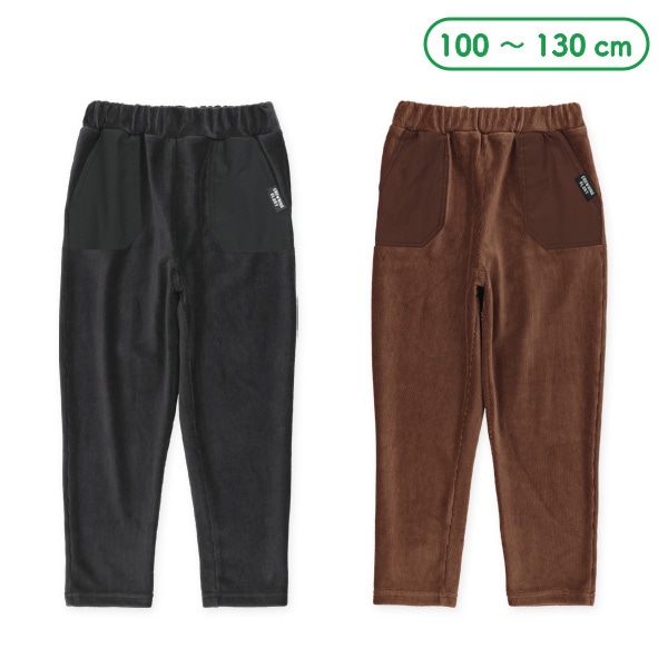 布帛ポケット付きストレッチニットコールパンツ