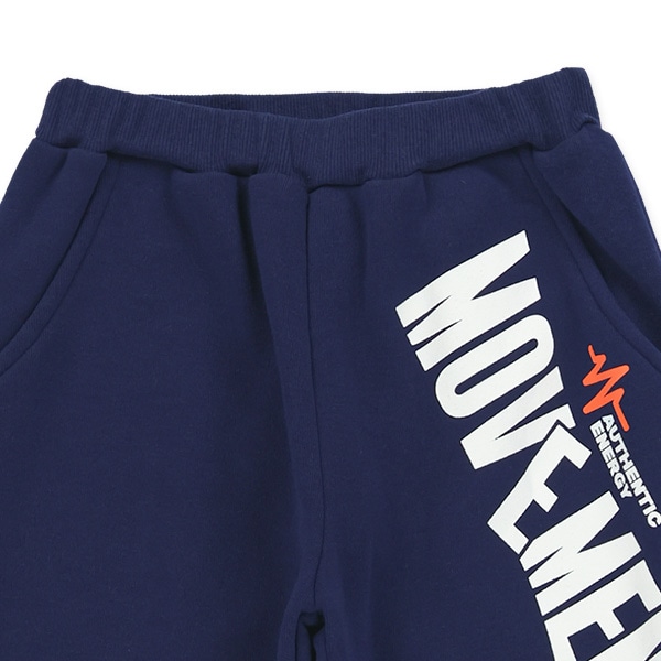 裏起毛ななめ切り替えロゴパンツ