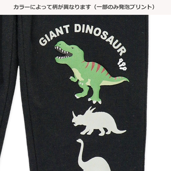 裏毛部分発泡プリントロングパンツ