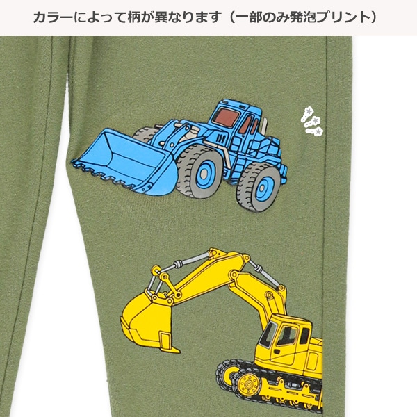裏毛部分発泡プリントロングパンツ