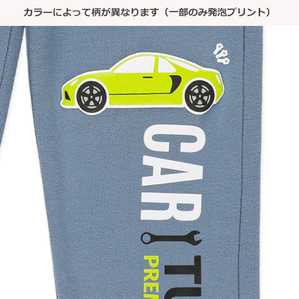 裏毛部分発泡プリントロングパンツ