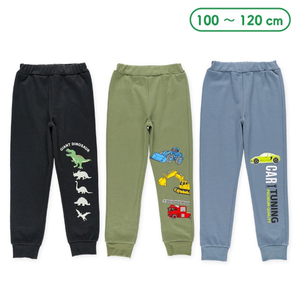 裏毛部分発泡プリントロングパンツ