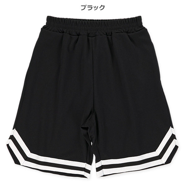 5分丈ニットメッシュ裾ラインパンツ