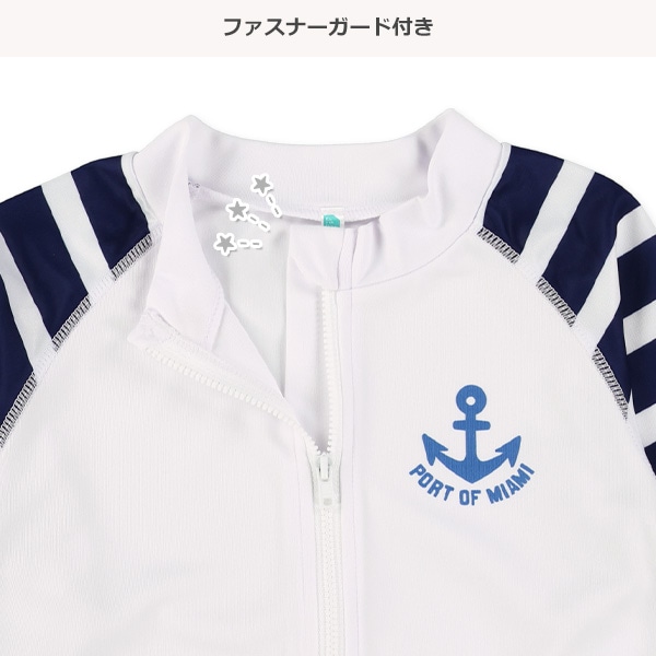 ボーダー袖ラッシュガード